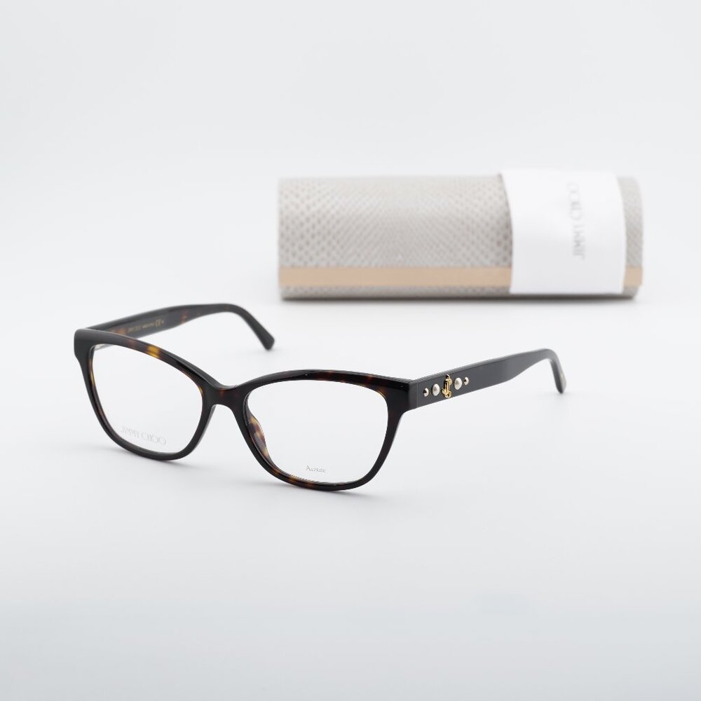 Jimmy Choo JC334 0086 00 Cat Eye 54mm Eyeglasses - Havana